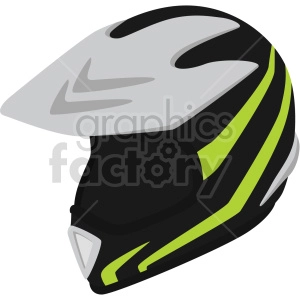 black motocross helmet vector clipart