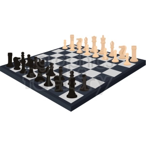 chess board full of pieces vector clipart