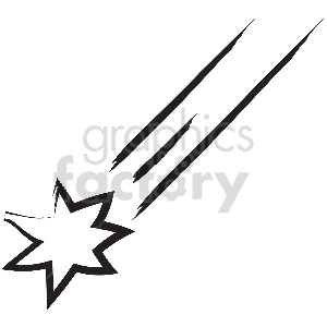 black and white tattoo shooting star vector clipart