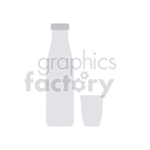 milk bottle with cup vector graphic