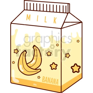 banana milk carton vector clipart