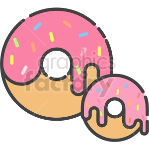 donut frosted with sprinkles clip art