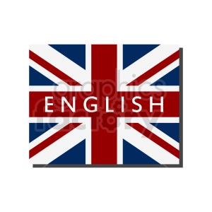 Union Jack Flag with ENGLISH Text - Clipart