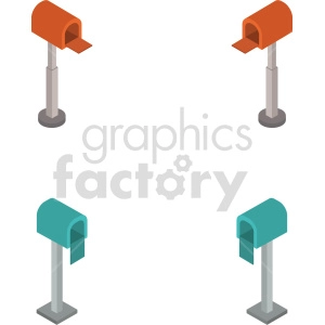 isometric mail box vector icon clipart 1