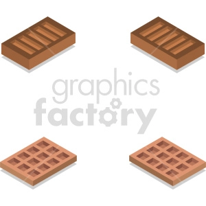 isometric bricks vector icon clipart 2