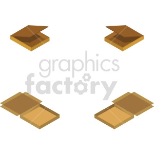 isometric pizza box vector icon clipart 