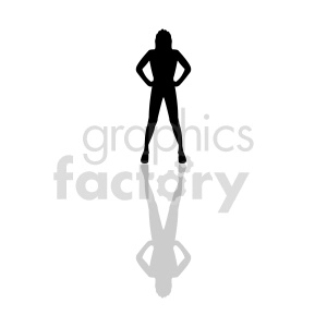 silhouette strong womans body clipart