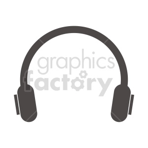 silhouette round headphones vector clipart
