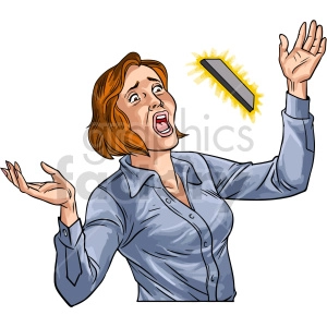 woman getting shocked clipart