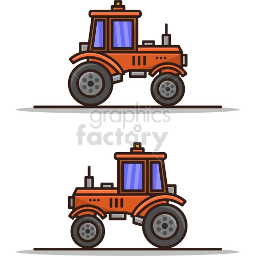 Tractor vector graphic set