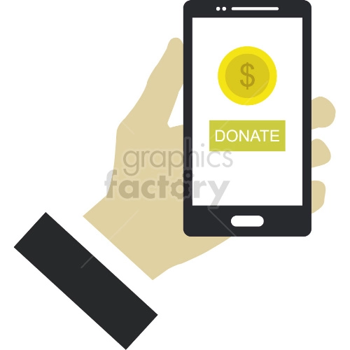 mobile donate vector graphic