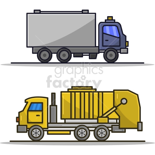 working trucks vector graphic