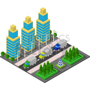 city buildings isometric vector clipart