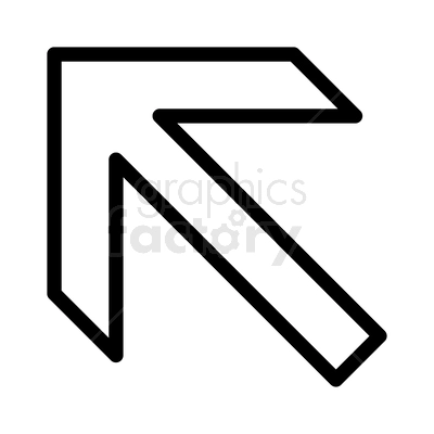 A black, stylized leftwards arrow depicted in a minimalist, geometric design.