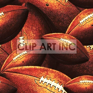 A clipart image of multiple American footballs clustered together.