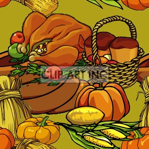 Thanksgiving Harvest with Turkey and Vegetables