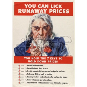 Vintage Poster Encouraging Fight Against Runaway Prices