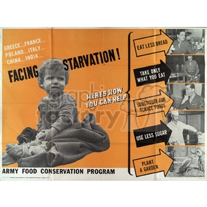 Vintage Army Food Conservation Program Poster