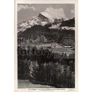 Historic Mountain Landscape with Building