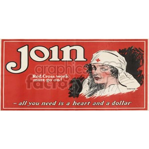 Vintage Red Cross Recruitment Poster with Nurse