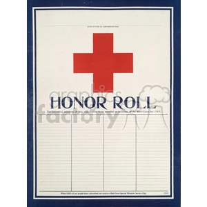 Vintage Red Cross Honor Roll Poster from 1919