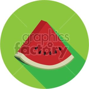 watermelon slice on circle background flat icon clip art