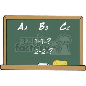 School Chalk Board With Text ABC's and Mathematics