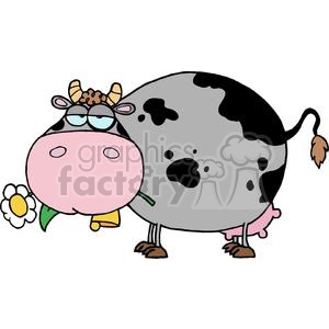 Comical Cartoon Cow Illustration - Farm Animal