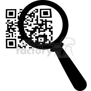 Funny of Magnifying Glass Inspecting QR Code