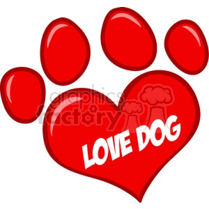 Love Dog Paw Heart - Cute Canine Affection