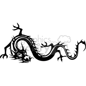 Stylized Chinese Dragon Silhouette for Tattoo and Vinyl Designs