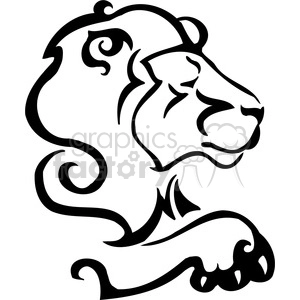 Stylized Lion Head Outline for Vinyl and Tattoo Designs