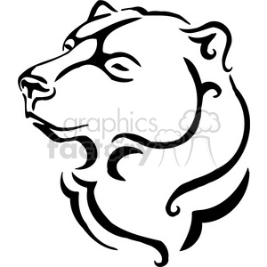 Stylized Bear Head Outline Graphic for Vinyl and Tattoo Design