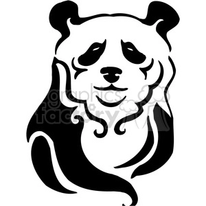 Panda Bear Silhouette Vector - Stylish Animal for Tattoos and Vinyl Decals