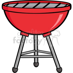 Cartoon Red Charcoal Grill