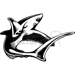 Aggressive Shark Vinyl-Ready Tattoo Design