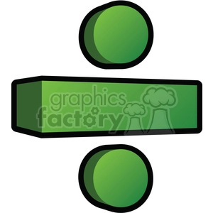 Clipart image of a green division symbol used in mathematics.