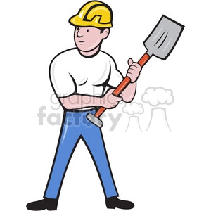 construction worker with spade