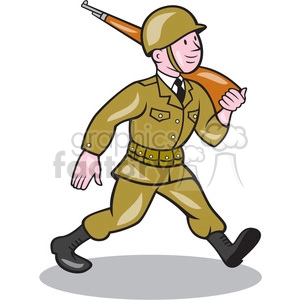 soldier marching rifle