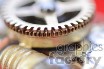 Close-up of metallic gears and cogs.