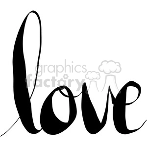 Clipart image of the word 'love' written in a cursive font.