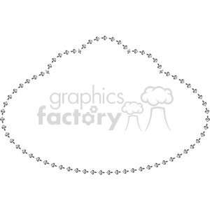 A clipart image of a floral heart border, forming the shape of an arch, composed of small hearts and leaves in a delicate pattern.