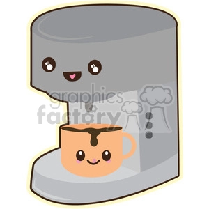 Filter coffee  cartoon character vector clip art image