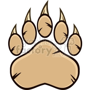 royalty free rf clipart illustration bear paw with claws vector illustration isolated on white background