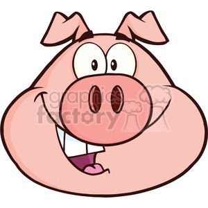 Cartoon Pig with Humorous Expression - Cute Animal