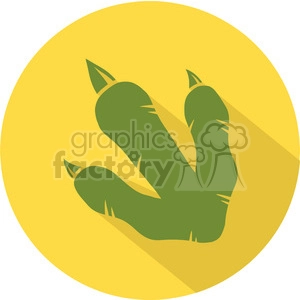 Raptor Claw Paw Print on Yellow Background