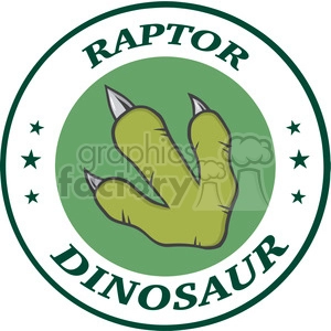 8855 Royalty Free RF Clipart Illustration Green Dinosaur Paw With Claws Circle Logo Design Vector Illustration Isolated On White Background