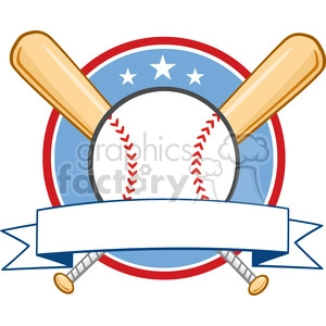 Baseball Banner With Two Bats And Ball