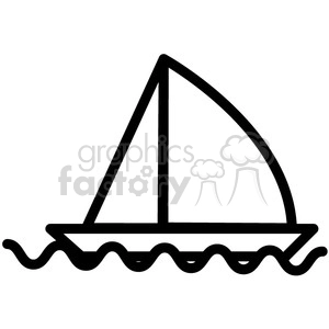 sailboat in water vector icon