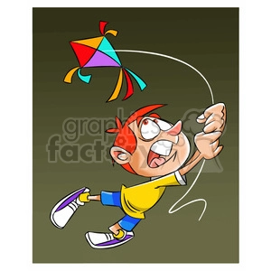 josh the cartoon character losing control of kite
